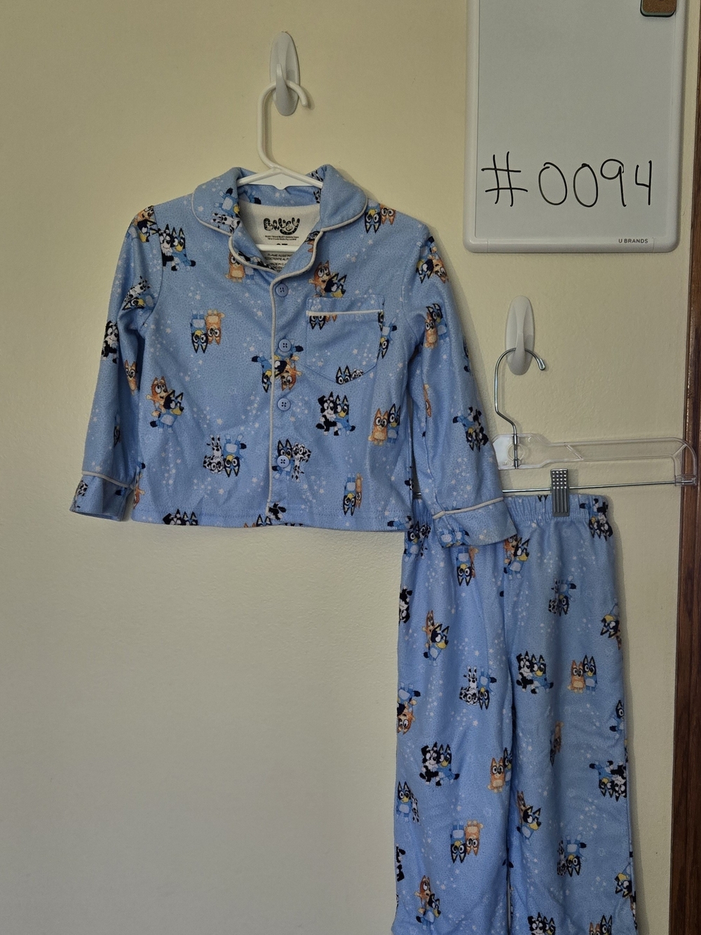 Bluey 3T Children's Fleece Light Blue Pajama Set #0094